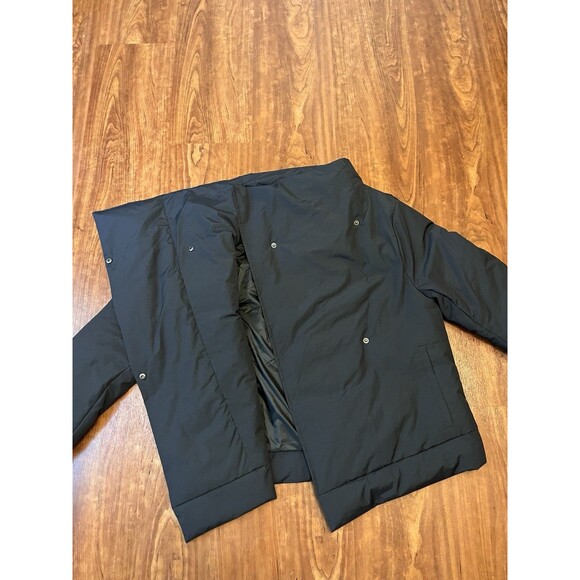 LUCY Jacket M Hatha Insulated Down Wrap Coat Black NWT Asymmetrical - Picture 3 of 6